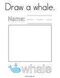 Draw a whale. Coloring Page
