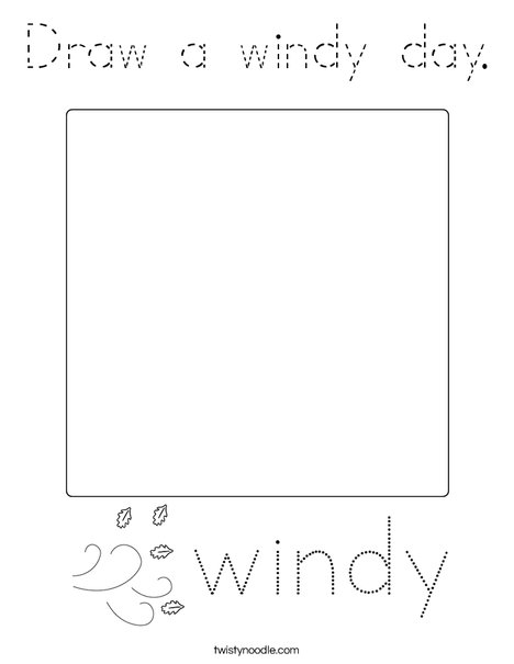 Draw a windy day. Coloring Page