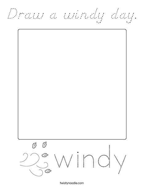 Draw a windy day. Coloring Page