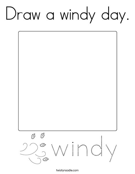 windy day coloring page