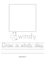 Draw a windy day Handwriting Sheet