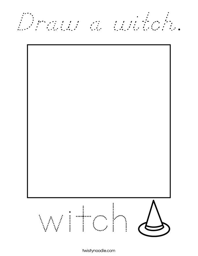 Draw a witch. Coloring Page