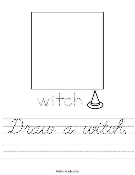 Draw a witch. Worksheet
