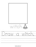 Draw a witch. Worksheet