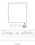 Draw a witch Handwriting Sheet