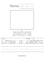 Draw a Zebra Handwriting Sheet
