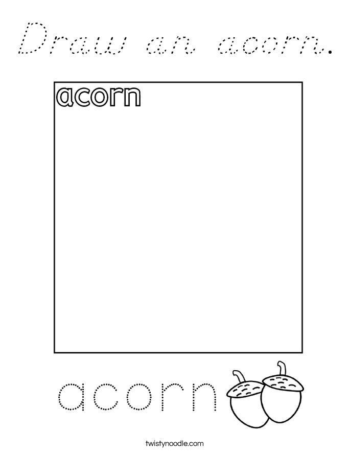 Draw an acorn. Coloring Page