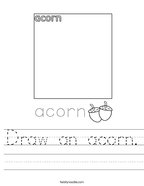 Draw an acorn Handwriting Sheet