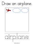 Draw an airplane. Coloring Page