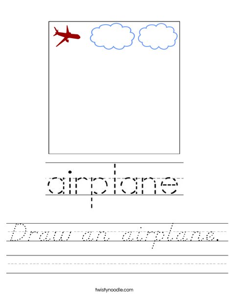 Draw an airplane. Worksheet