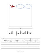 Draw an airplane Handwriting Sheet