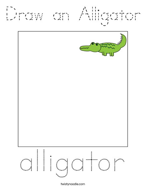 Draw an Alligator Coloring Page