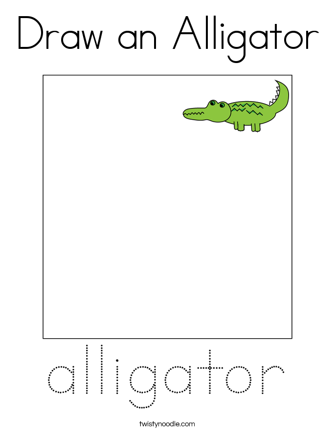 Draw an Alligator Coloring Page