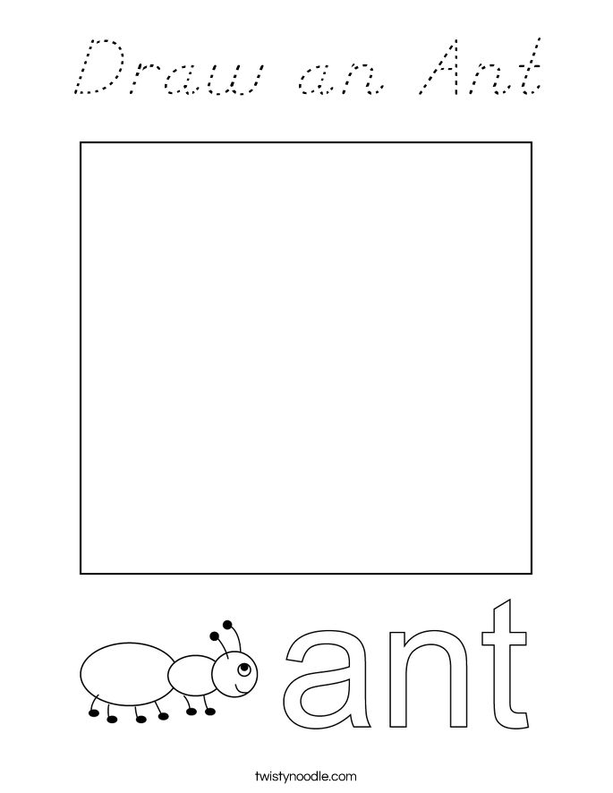 Draw an Ant Coloring Page