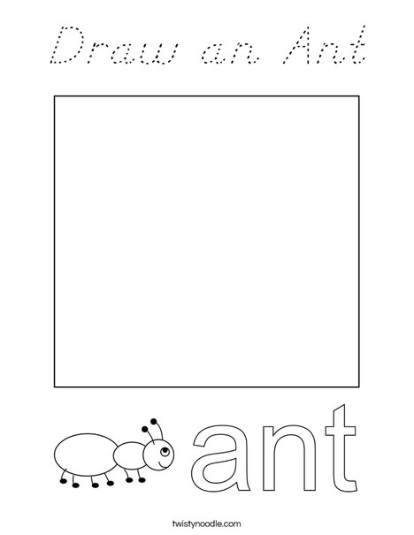 Draw an Ant Coloring Page