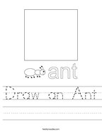 Draw an Ant Handwriting Sheet