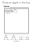 Draw an apple in the box Coloring Page
