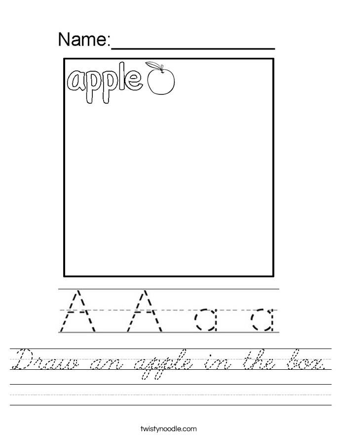 Draw an apple in the box. Worksheet