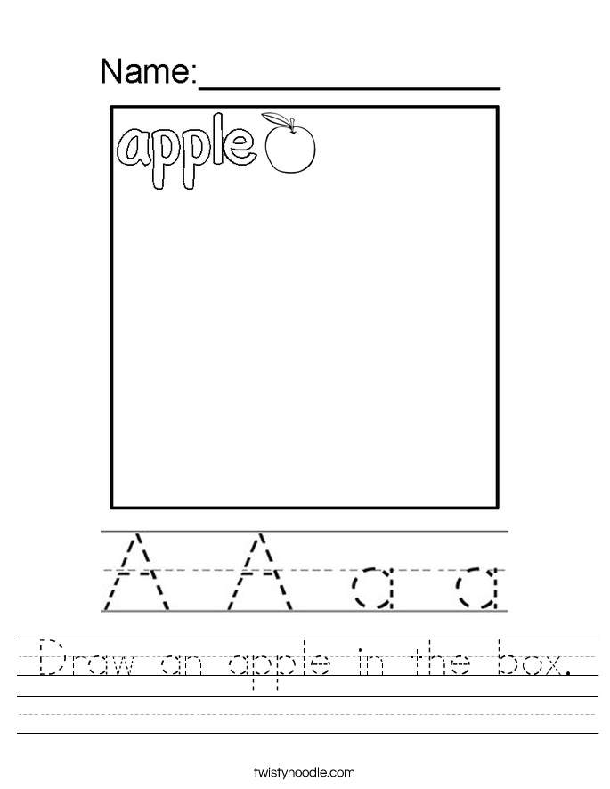 Draw an apple in the box. Worksheet