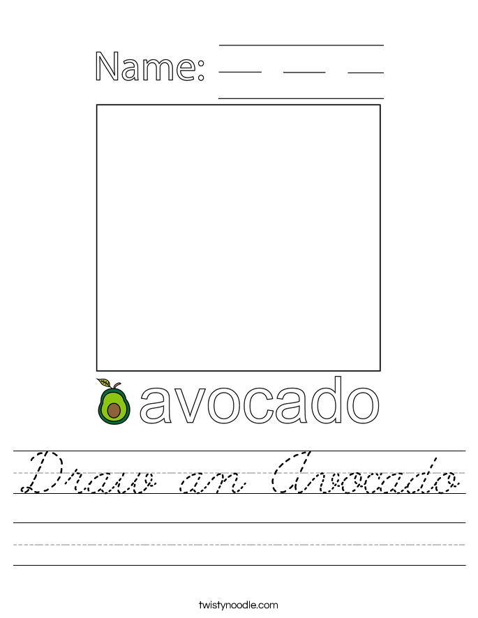 Draw an Avocado Worksheet