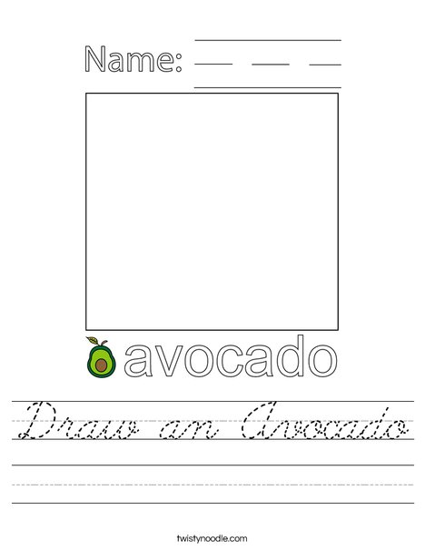 Draw an Avocado Worksheet