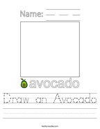 Draw an Avocado Handwriting Sheet