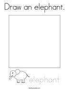 Draw an elephant Coloring Page