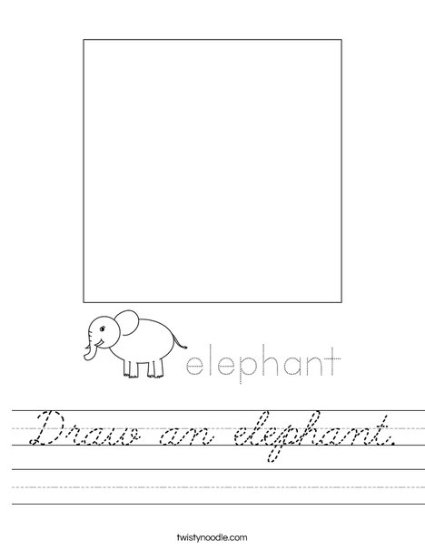 Draw an elephant. Worksheet