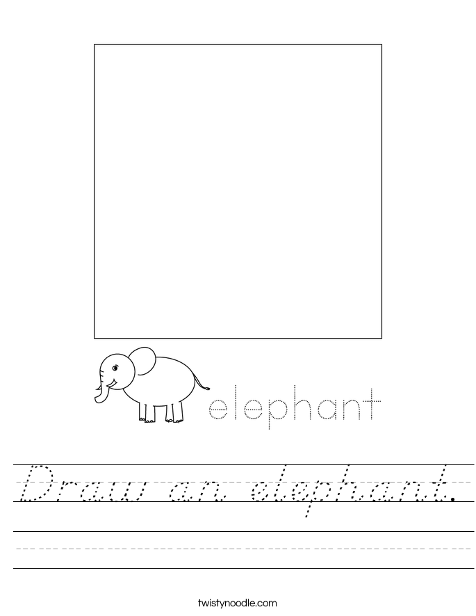 Draw an elephant. Worksheet