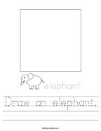 Draw an elephant Handwriting Sheet