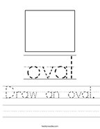 Draw an oval Handwriting Sheet