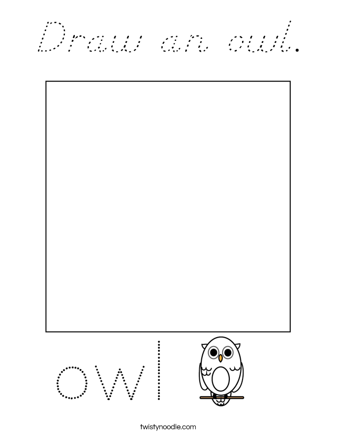 Draw an owl. Coloring Page