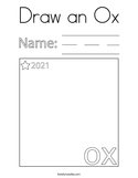 Draw an Ox Coloring Page