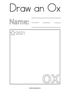 Draw an Ox Coloring Page