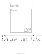 Draw an Ox Handwriting Sheet