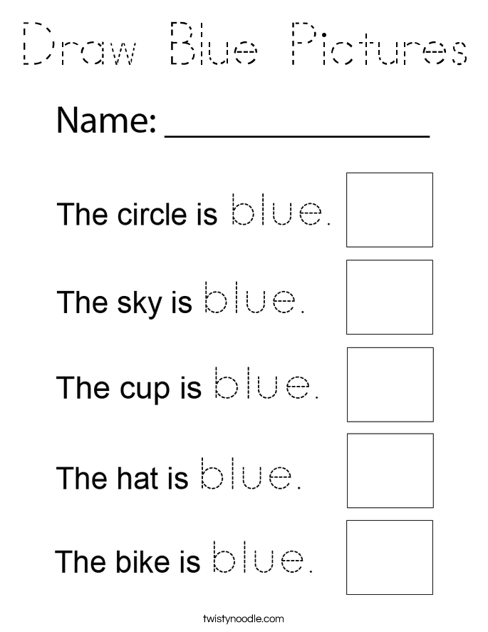 Draw Blue Pictures Coloring Page