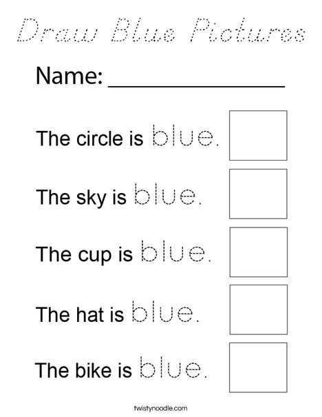 Draw Blue Pictures Coloring Page