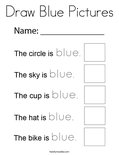 Draw Blue Pictures Coloring Page