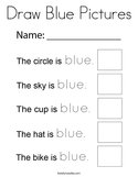 Draw Blue Pictures Coloring Page