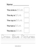 Draw Blue Pictures Worksheet