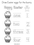 Draw Easter eggs for the bunny. Coloring Page