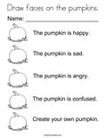 Draw faces on the pumpkins. Coloring Page