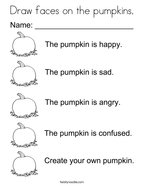 Draw faces on the pumpkins Coloring Page