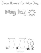 Draw flowers for May Day Coloring Page