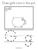 Draw gold coins in the pot Coloring Page