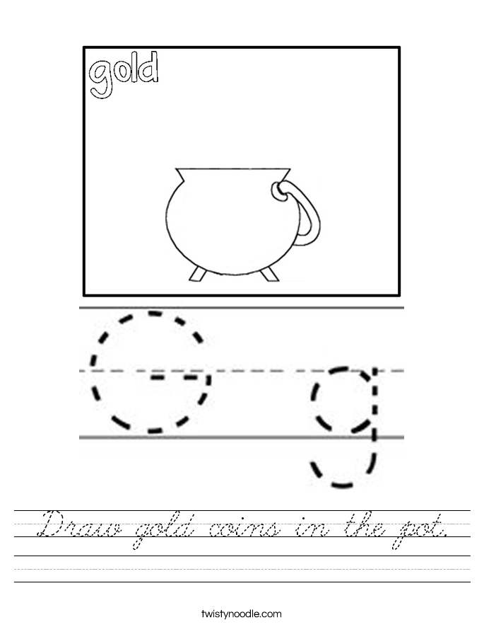 Draw gold coins in the pot. Worksheet