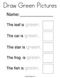Draw Green Pictures Coloring Page