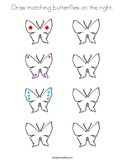 Draw matching butterflies on the right Coloring Page