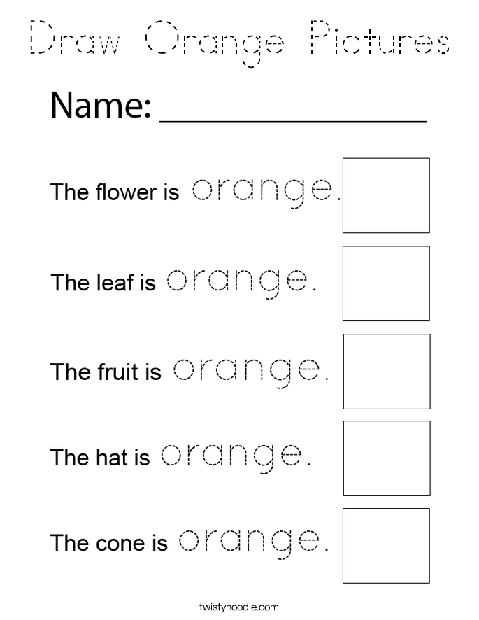 Draw Orange Pictures Coloring Page