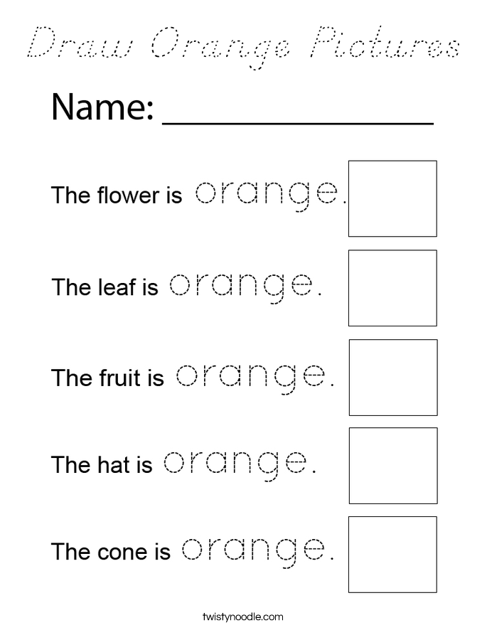 Draw Orange Pictures Coloring Page